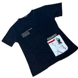 Dsquared2 Ibrahimovic T-shirt Crew Neck White ICON Logo‎ Size M-L YOUTH